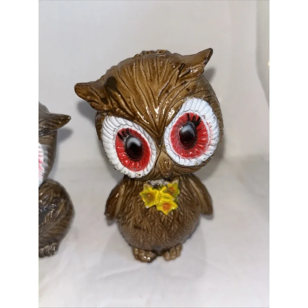 Vtg Angel Owl Salt & Pepper Shakers 3